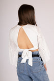 Short backless blouse - white