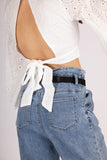 High Waist Paperbag Slouchy Jeans - Blau