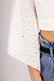 Short backless blouse - white