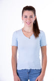 V-neck ribbed t-shirt