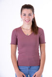 V-neck ribbed t-shirt