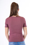 V-neck ribbed t-shirt