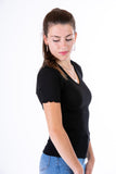 V-neck ribbed t-shirt