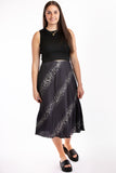 Skirt with zebra print - black/grey