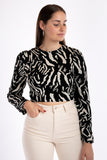 Backless blouse - zebra print