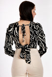 Backless blouse - zebra print