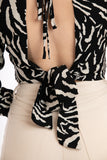 Backless blouse - zebra print