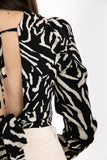 Backless blouse - zebra print