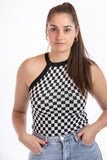 Checked Top - Black/White