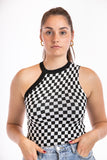 Checked Top - Black/White