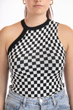 Checked Top - Black/White