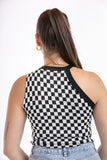 Checked Top - Black/White