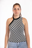 Checked Top - Black/White