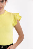 Ruffled Shoulder Top - Yellow