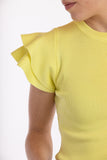 Ruffled Shoulder Top - Yellow