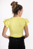 Ruffled Shoulder Top - Yellow