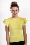 Ruffled Shoulder Top - Yellow