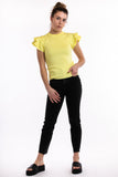 Ruffled Shoulder Top - Yellow