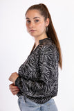 Blouse with zebra print - Grey/Black