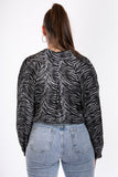 Blouse with zebra print - Grey/Black