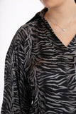 Blouse with zebra print - Grey/Black