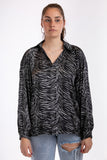 Blouse with zebra print - Grey/Black